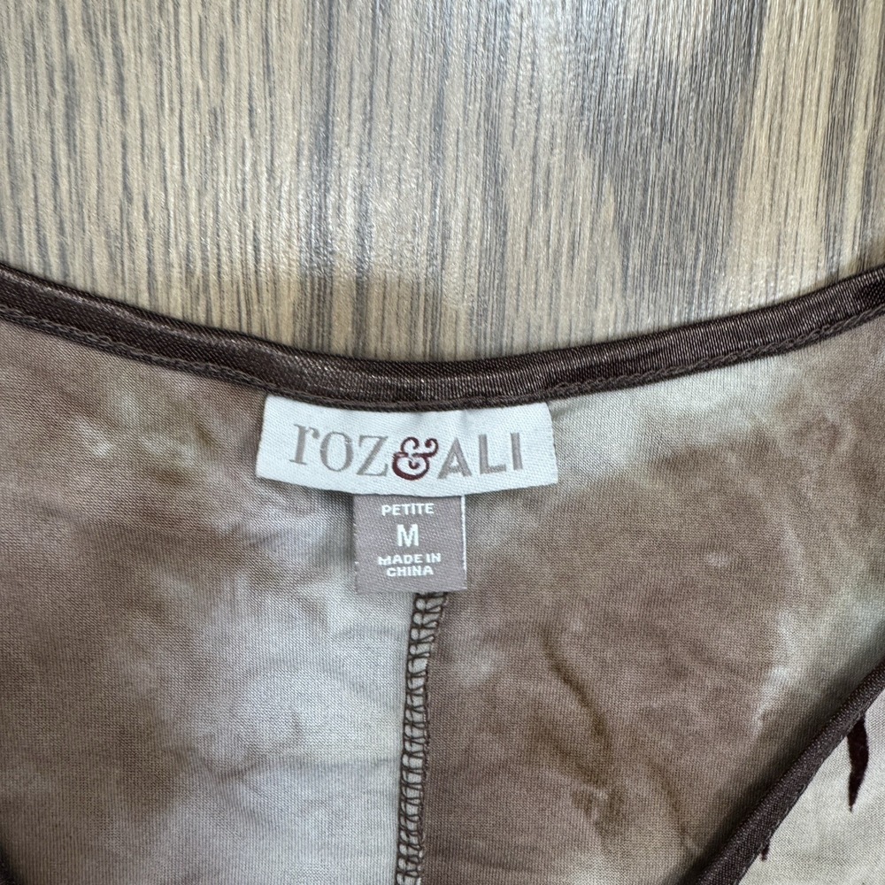 VTG Roz & Ali Top Womens MP Brown Floral Velvet Fairy Grunge Phoebe Friends 90s - Picture 9 of 13
